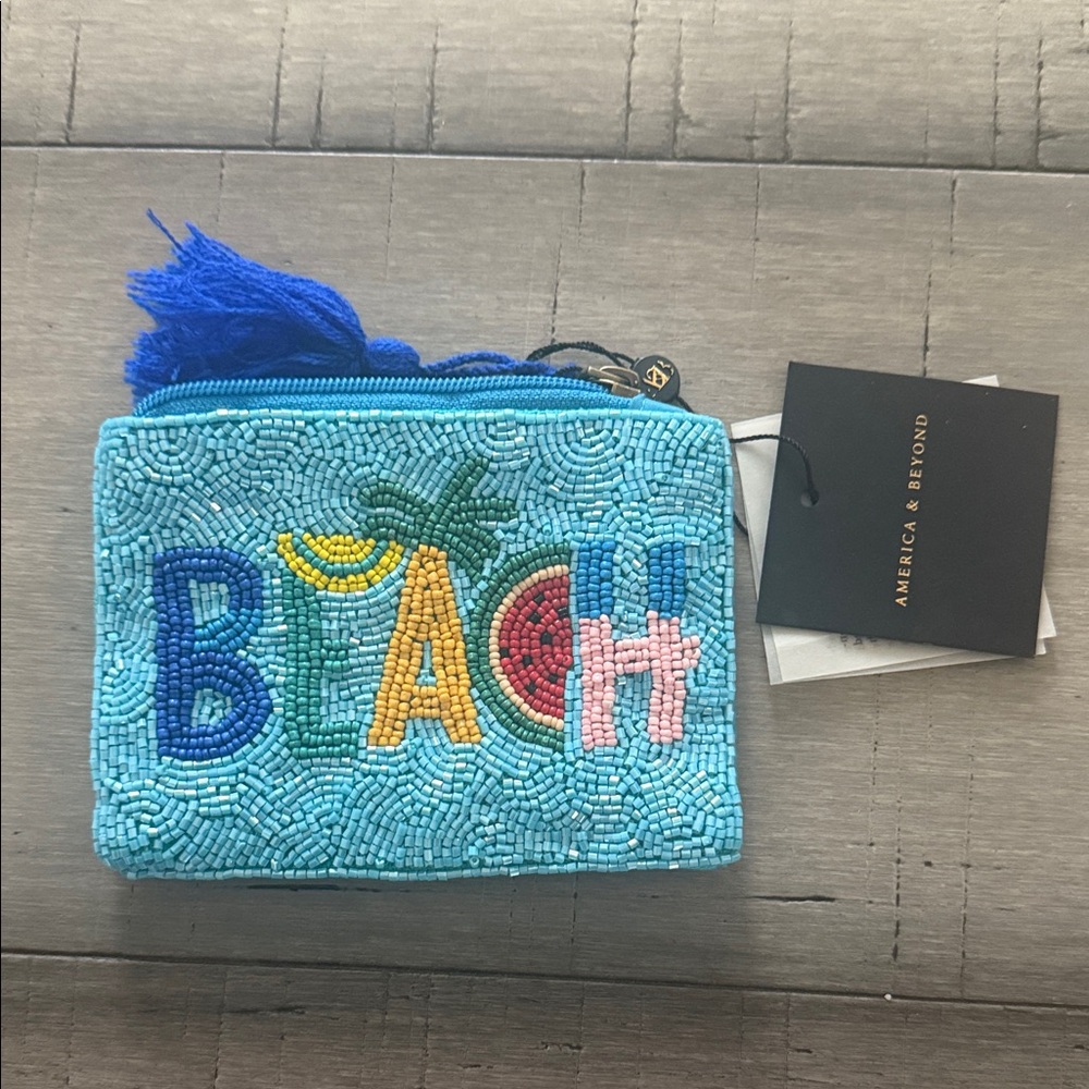 America & Beyond Beaded BEACH Pouch